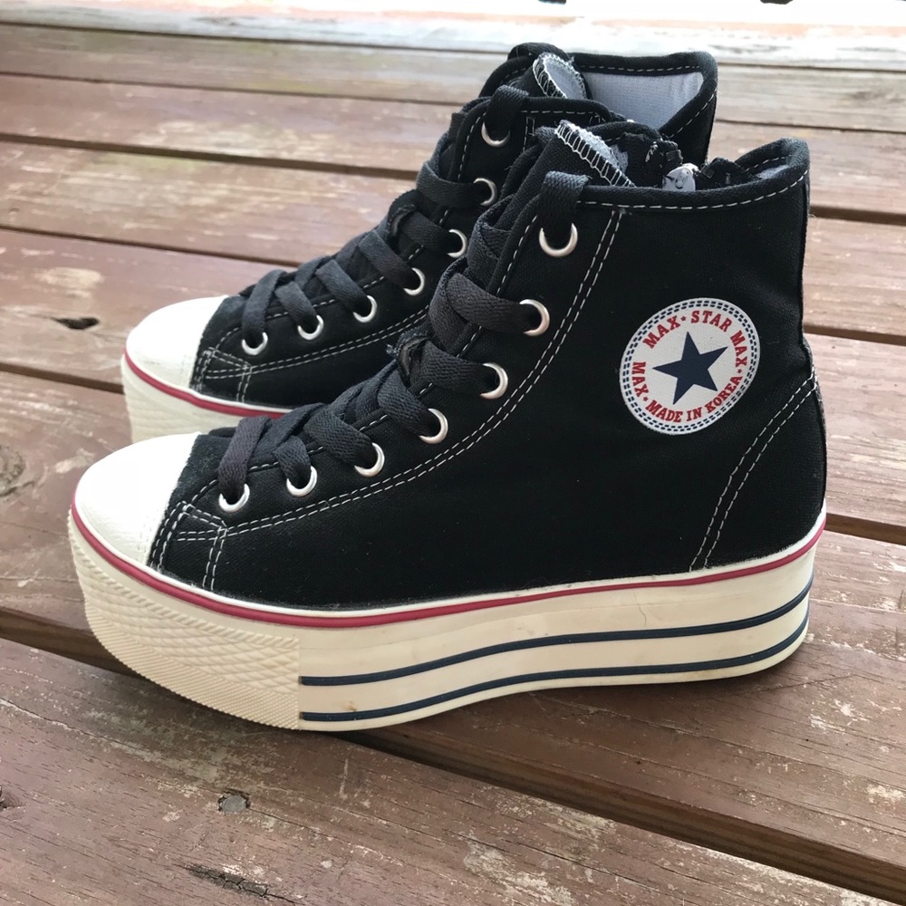 Maxstar Zipper Platform High Top Sneakers
